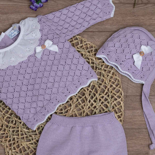 Conjunto de Punto Morado 3 Pz