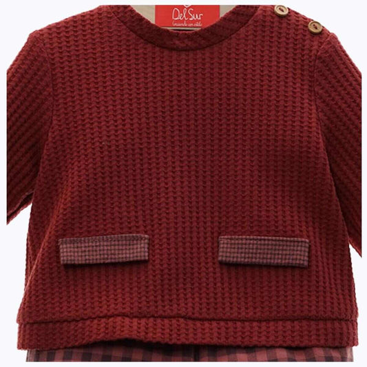 Conjunto Jersey Cuadros Rojos