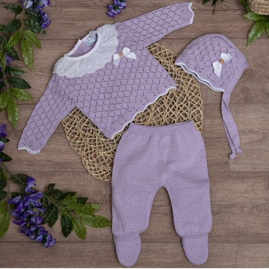 Conjunto de Punto Morado 3 Pz