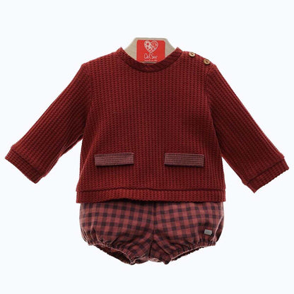 Conjunto Jersey Cuadros Rojos