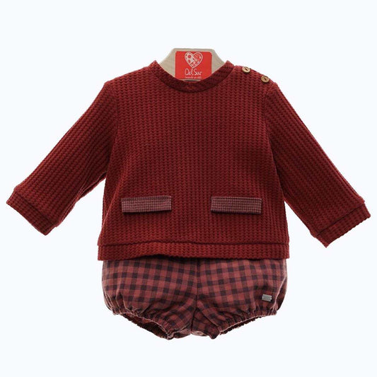 Conjunto Jersey Cuadros Rojos